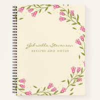 Stylish Pink Floral Wreath Custom Name Recipe