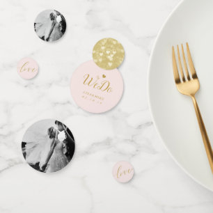 Stylish Pink Gold Wedding Personalised Table Confetti