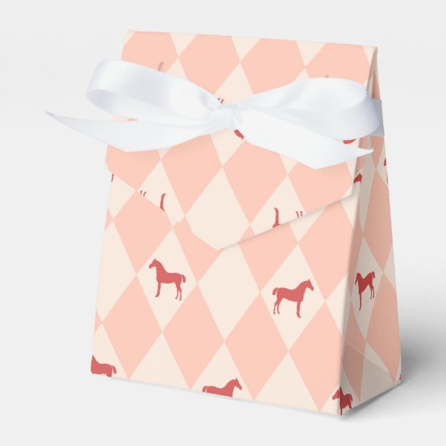 Stylish Pink Harleqiun Horse Pattern Favour Box (Front Side)