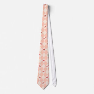 Stylish Pink Harleqiun Horse Pattern Tie
