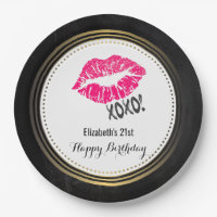 Stylish Pink Kissy Lips with xoxo! Happy Birthday