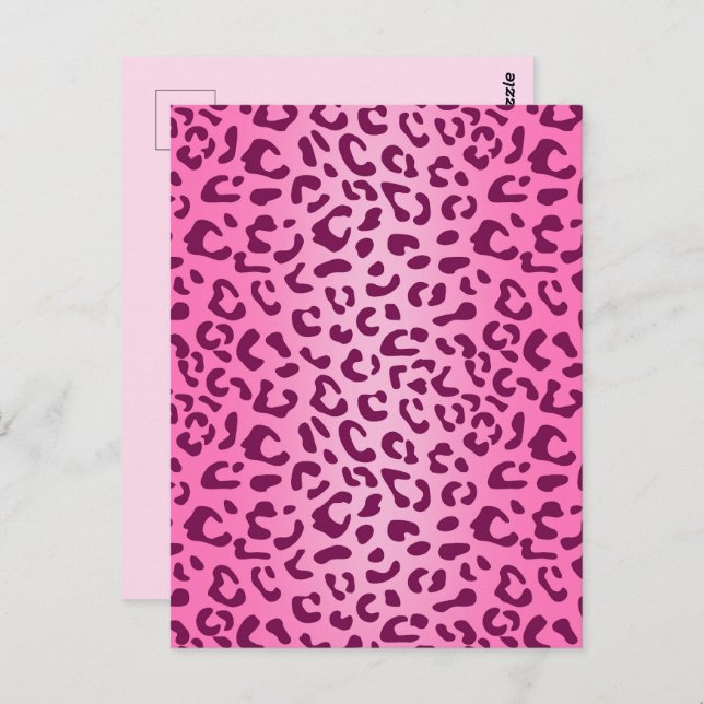 Stylish Pink Leopard Print Postcard (Front/Back)