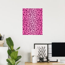Stylish Pink Leopard Print Poster