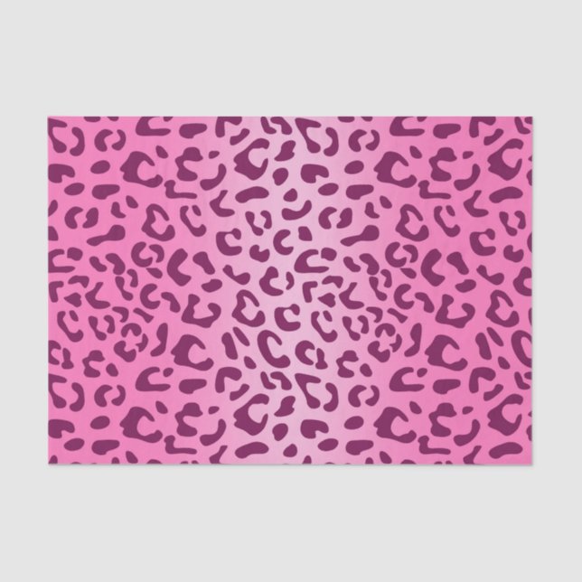 Stylish Pink Leopard Print Tissue Paper (Front)