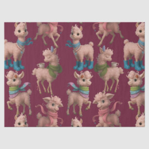 Stylish Pink Llamas Tissue Paper