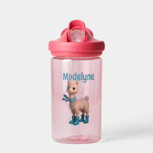 Stylish Pink Llamas Water Bottle