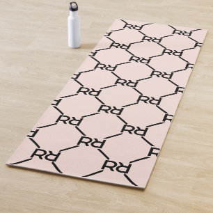 Stylish Pink Modern Luxury Girly Monogram Initial Yoga Mat