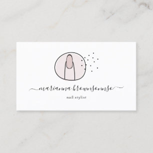 Stylish Pink Modern Makeup Salon Nail Business Card