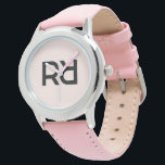 Stylish Pink Modern Script Girls Monogram Initial Watch<br><div class="desc">Stylish Pink Modern Script Girls Monogram Initial Watch Keep time in style with our custom monogram watch, designed for those who appreciate a blend of elegance and practicality. Featuring a sleek, modern monogram on a blush pink background, this watch adds a personal touch to your everyday wear while ensuring you...</div>