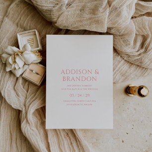 Stylish Pink Modern Wedding Save The Date