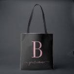 Stylish Pink Monogram Simple, Modern Minimalist  Tote Bag<br><div class="desc">Stylish Pink Monogram Simple, Modern Minimalist Elegant Tote Bag (colours can be modified) personalised monogram design that can be personalised with an initial and name in script. Perfect gift for your wedding party - maid of honour, bridesmaids, mothers of the bride and groom, and flower girl. simple modern monogram, Stylish...</div>