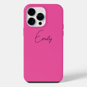 Stylish Pink Personalised iPhone Case Script Name