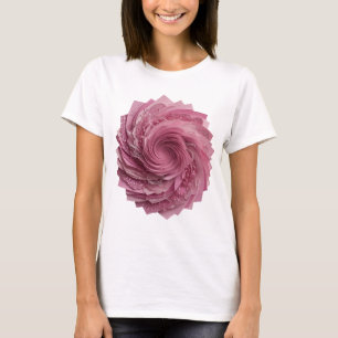 Stylish Pink PINK ROSE Print T-Shirt