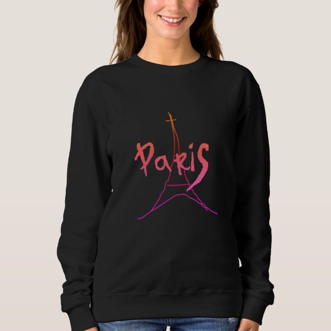 Stylish Pink / Purple Paris Sweatshirt (Front)