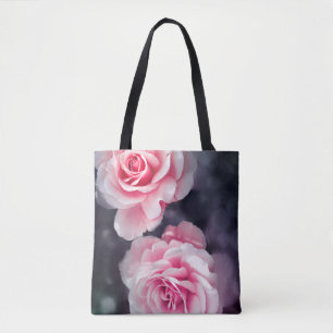 Stylish Pink Roses Floral Photo Tote Bag