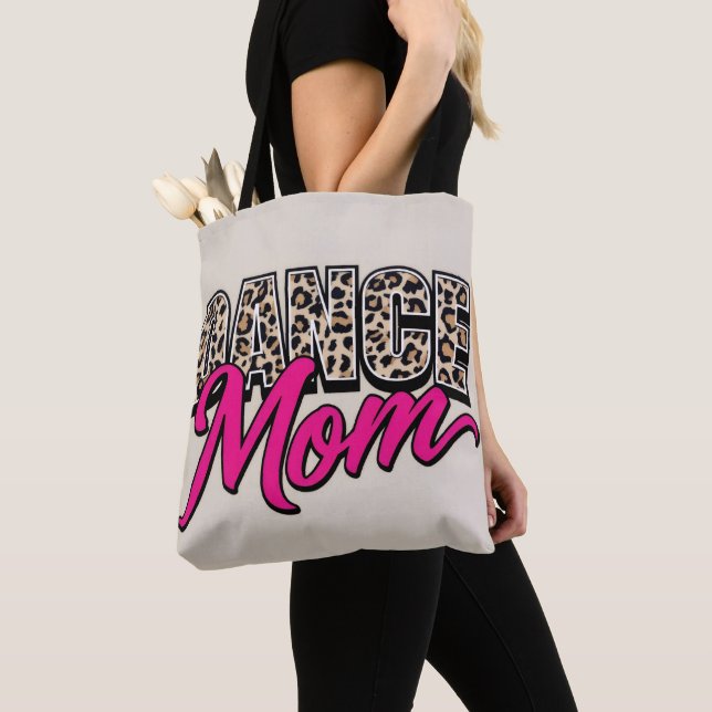 Stylish Pink Script Animal Print Carryall tote bag (Close Up)