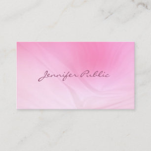 Stylish Pink Template Handwritten Script Modern Business Card