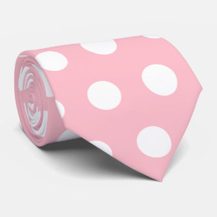 Stylish Pink Tie with Crisp White Dot Accents