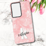Stylish Pink Watercolor Initials Monogram Samsung Galaxy Case<br><div class="desc">A soft blush pink watercolor backdrop provides the canvas for a cute and contemporary monogram phone case, featuring initials and name. The monogram's black and white colour palette, composed of clean modern fonts mixed with a script font, exudes a simple yet fun charm. Whether you want to use your first...</div>