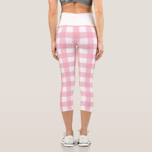 Stylish Pink White Chequered Crop Pants