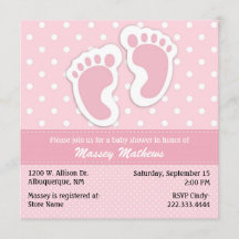 Stylish Pink & White Polka Dot Baby Shower