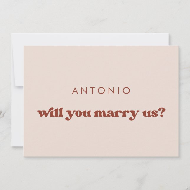 Stylish Pink Will you marry us proposal card (Front)
