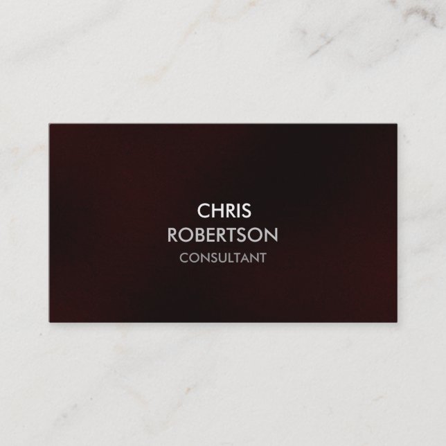 Stylish Plain Dark Red Attractive Business Card (Front)