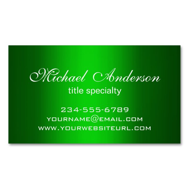Stylish Plain Green Gradient Multiple Purpose Magnetic Business Card (Front)