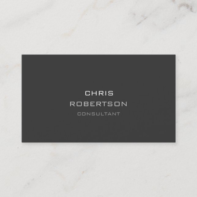 Stylish Plain Grey Attractive Business Card (Front)