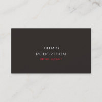 Stylish Plain Grey Red Attractive Business Card