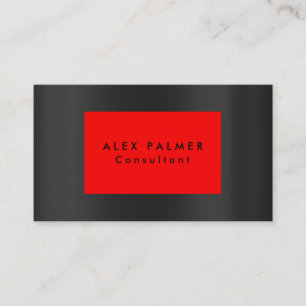 Stylish Plain Modern Grey Red Background Original Business Card