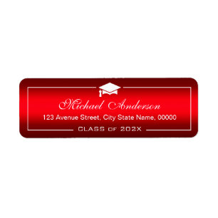 Stylish Plain Red Gradient Graduation Cap Graduate