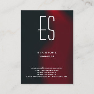 Stylish plain simple brown red monogram business card