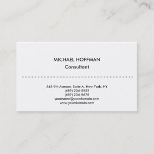 Stylish Plain Simple Clean White Professional Business Card