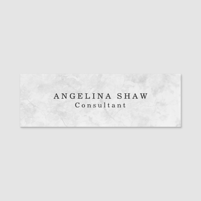 Stylish Plain Simple Grey Professional Name Tag (Front)