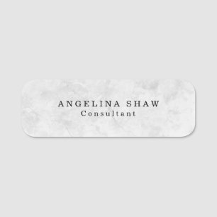 Stylish Plain Simple Grey Professional Name Tag