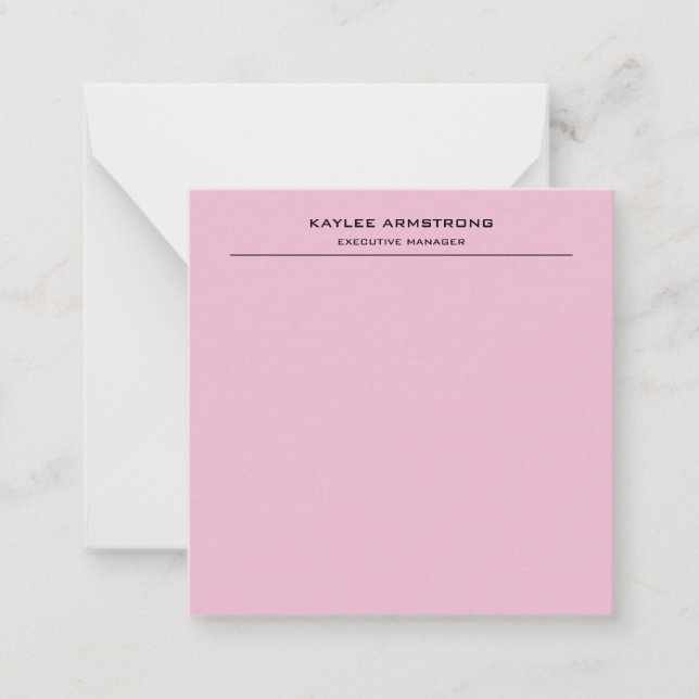 Stylish Plain Simple Professional Light Pink Card (Front)