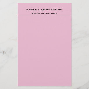 Stylish Plain Simple Professional Light Pink Stationery