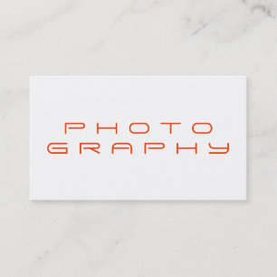 Stylish Plain Simple White Red Photographer Business Card