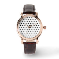 Stylish Polka Dot Hearts Pattern On White Dial