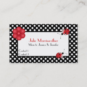 Stylish Polka Dots & Ladybugs Mummy Calling Card