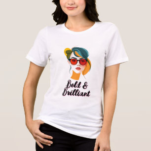 Stylish Pop Art Woman With Sunglasses Tri-Blend Shirt