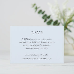 Stylish Powder Blue Modern Wedding RSVP Card