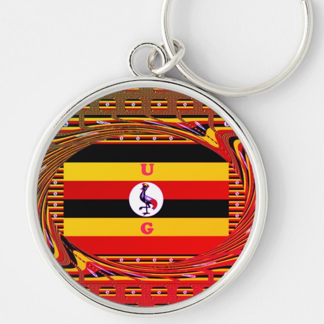 Stylish Premium Lovely UG Round Pattern Design art Key Ring (Front)