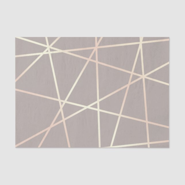 Stylish pretty chick rose gold & grey geometric tissue paper (Front)