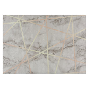 Stylish pretty chick rose gold & white marble cutting board