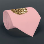 Stylish pretty girly gold & pastel pink pineapple tie<br><div class="desc">Elegant and cute faux gold pineapple.</div>
