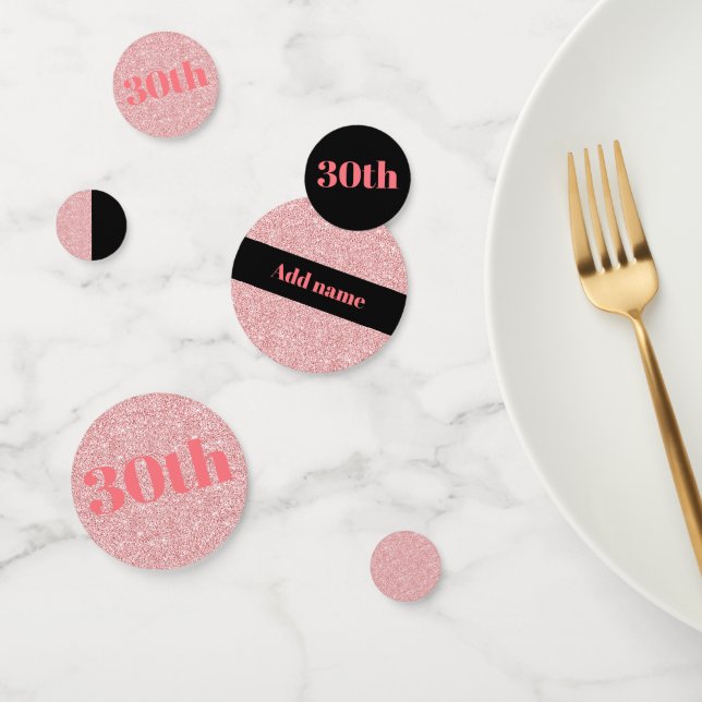 Stylish pretty personalised birthday confetti 30th (Group)