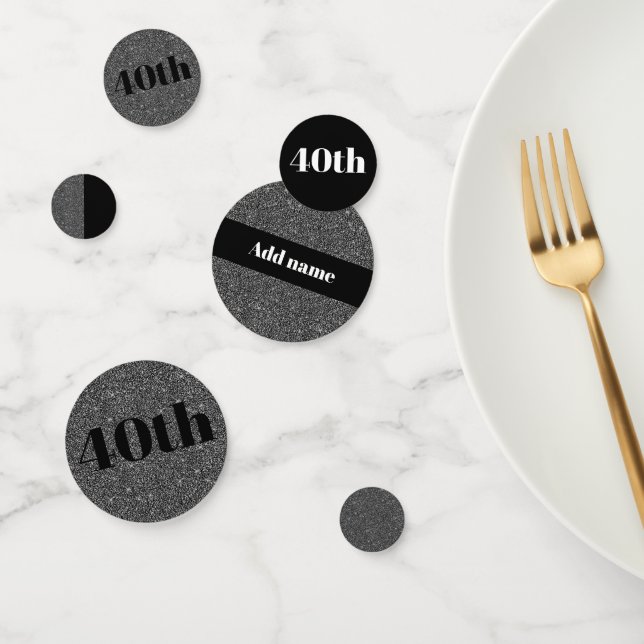 Stylish pretty personalised birthday confetti 40th (Group)