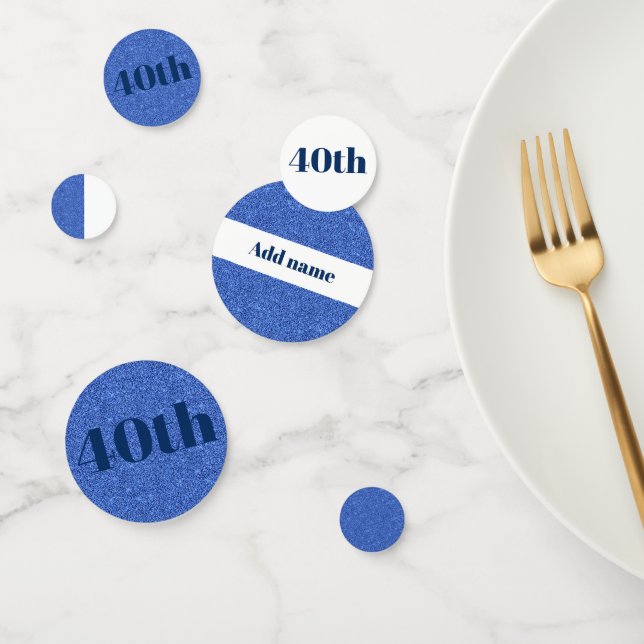 Stylish pretty personalised birthday confetti 40th (Group)